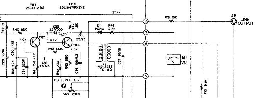 AKAI 4000DS VU meter circuitry