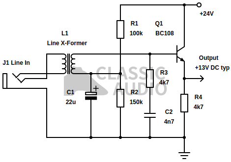Transformer balanced line input