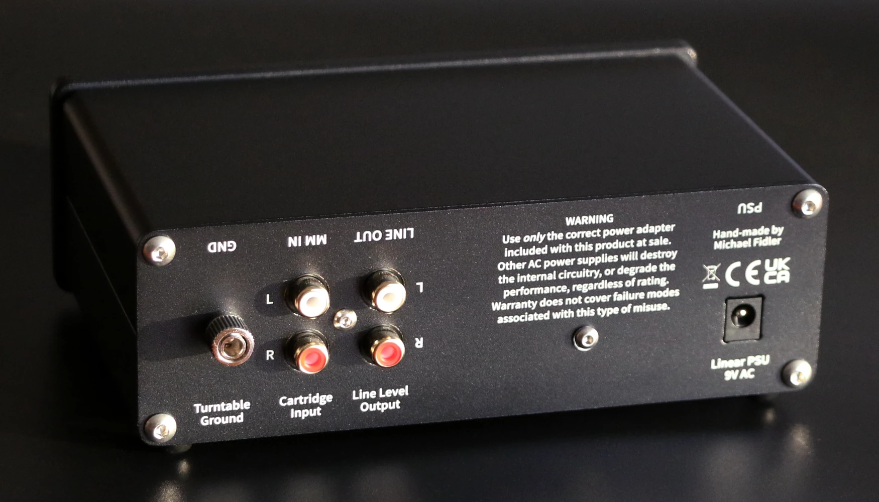 SPARTAN 12 phono stage rear connections